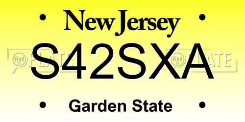 S42SXA New Jersey License Plate