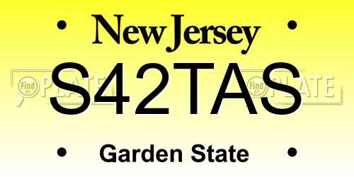 S42TAS New Jersey License Plate