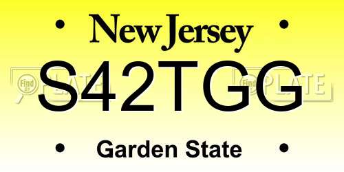 S42TGG New Jersey License Plate