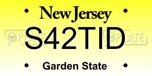 S42TID New Jersey License Plate