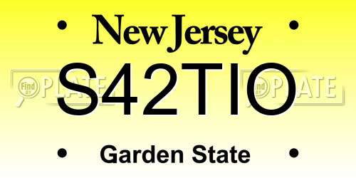 S42TIO New Jersey License Plate