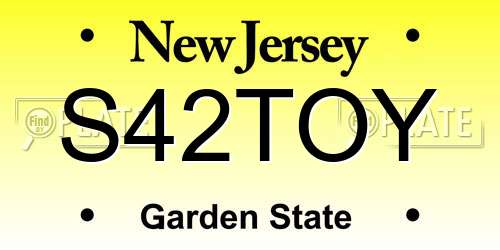 S42TOY New Jersey License Plate