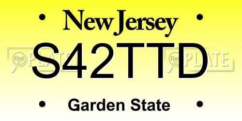 S42TTD New Jersey License Plate