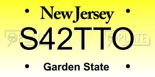 S42TTO New Jersey License Plate