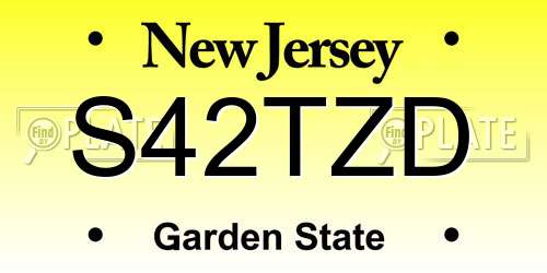 S42TZD New Jersey License Plate