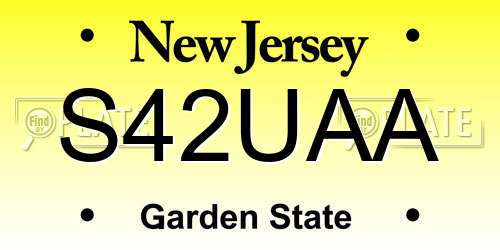 S42UAA New Jersey License Plate