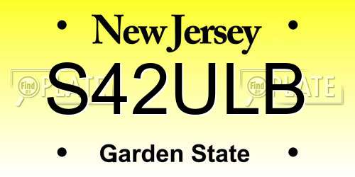 S42ULB New Jersey License Plate