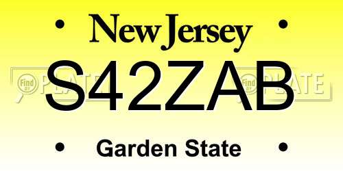 S42ZAB New Jersey License Plate