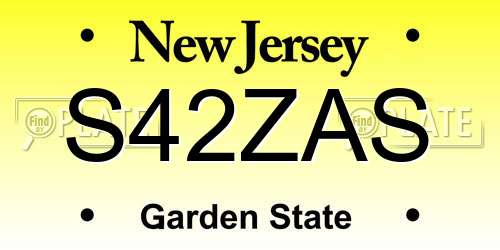 S42ZAS New Jersey License Plate