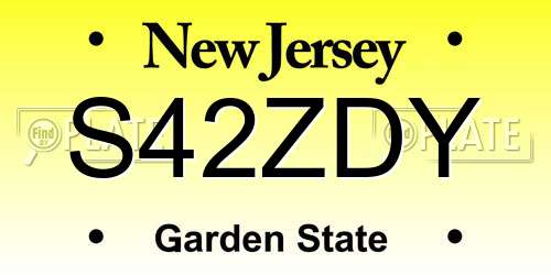 S42ZDY New Jersey License Plate