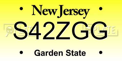 S42ZGG New Jersey License Plate