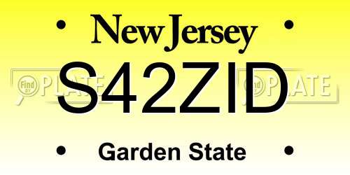 S42ZID New Jersey License Plate