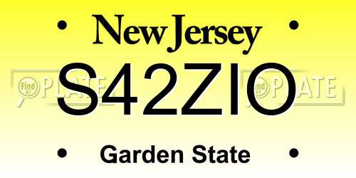 S42ZIO New Jersey License Plate