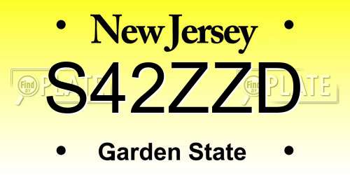 S42ZZD New Jersey License Plate