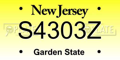 S4303Z New Jersey License Plate