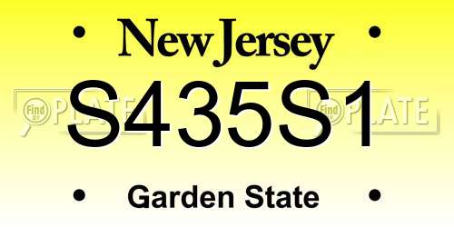 S435S1 New Jersey License Plate