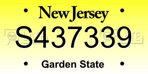 S437339 New Jersey License Plate