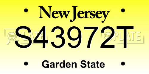 S43972T New Jersey License Plate