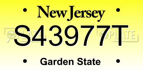 S43977T New Jersey License Plate