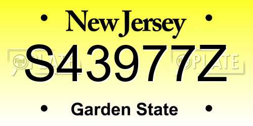 S43977Z New Jersey License Plate