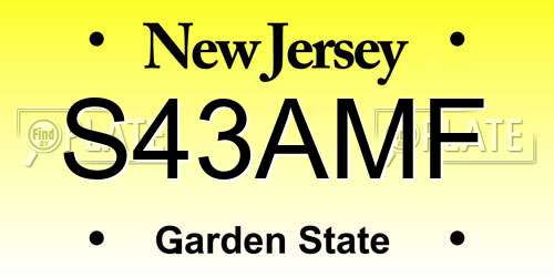 S43AMF New Jersey License Plate