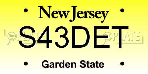 S43DET New Jersey License Plate