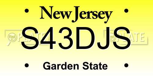 S43DJS New Jersey License Plate
