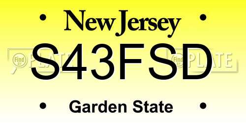 S43FSD New Jersey License Plate