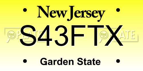 S43FTX New Jersey License Plate