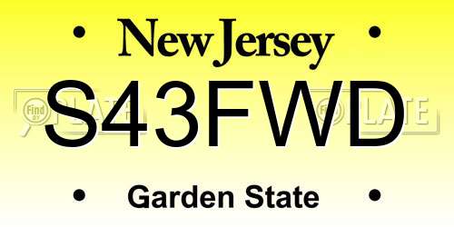 S43FWD New Jersey License Plate