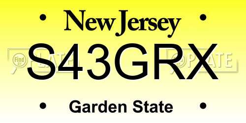 S43GRX New Jersey License Plate