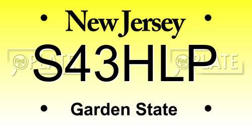S43HLP New Jersey License Plate