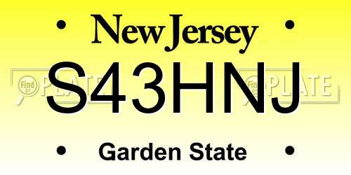 S43HNJ New Jersey License Plate