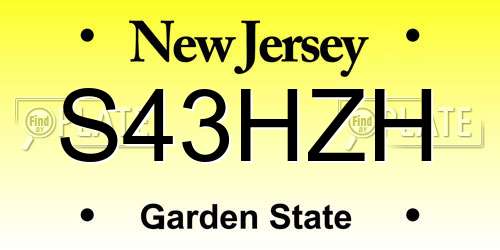 S43HZH New Jersey License Plate