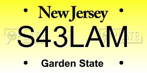 S43LAM New Jersey License Plate