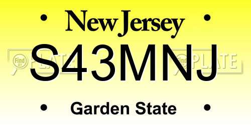 S43MNJ New Jersey License Plate