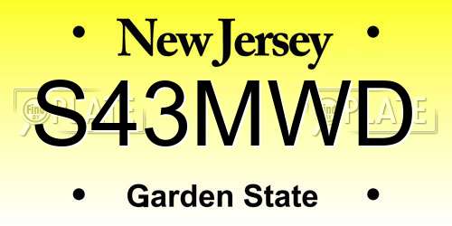S43MWD New Jersey License Plate