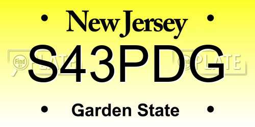 S43PDG New Jersey License Plate