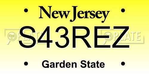 S43REZ New Jersey License Plate