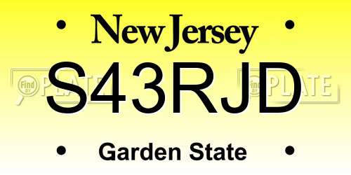 S43RJD New Jersey License Plate