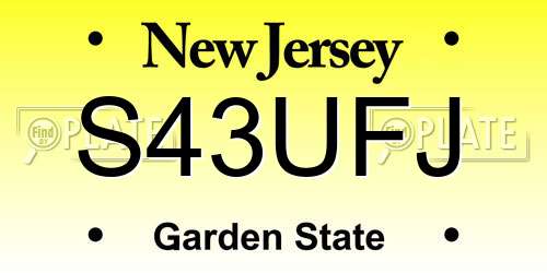 S43UFJ New Jersey License Plate