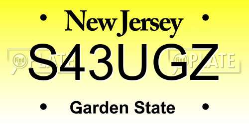 S43UGZ New Jersey License Plate