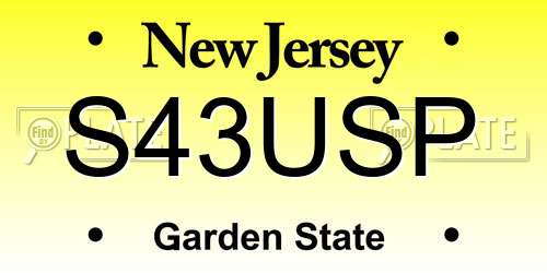 S43USP New Jersey License Plate