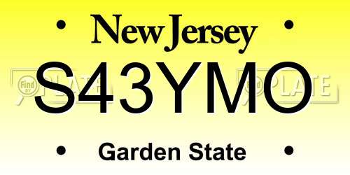 S43YMO New Jersey License Plate