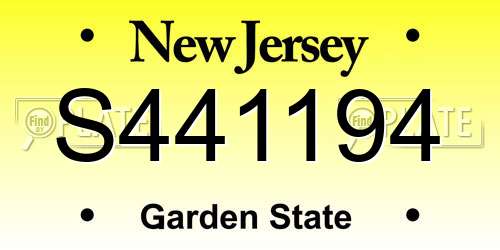 S441194 New Jersey License Plate