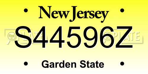 S44596Z New Jersey License Plate