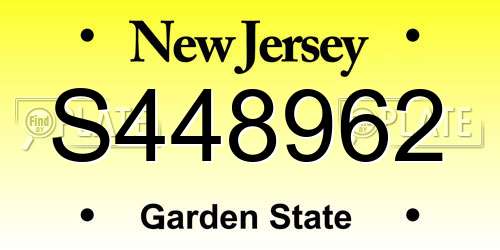 S448962 New Jersey License Plate