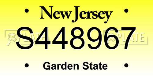 S448967 New Jersey License Plate