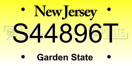 S44896T New Jersey License Plate