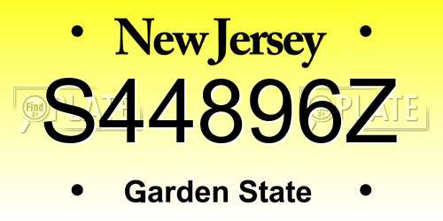 S44896Z New Jersey License Plate